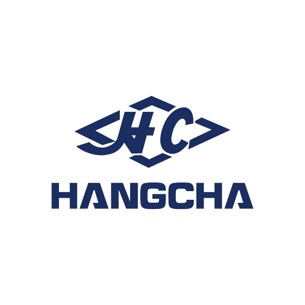Hangcha logo in blauwe typografie met gestileerd HC-symbool op witte achtergrond.